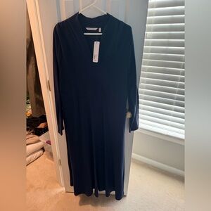 Soft Surroundings Sleeveless Blue V-Neck Maxi Dress